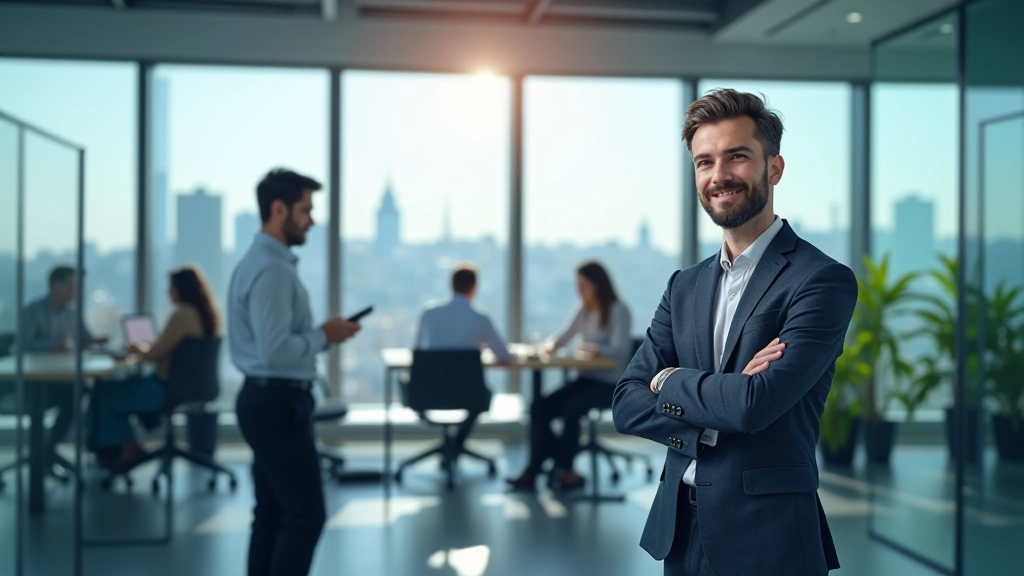 İstanbul teknokent bölgesinde modern biyoteknoloji şirketi binası ve girişimci çalışanlar